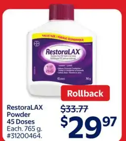Walmart RestoraLAX Powder 45 Doses offer