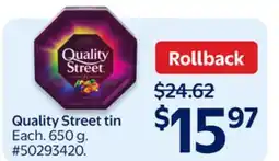 Walmart Quality Street tin offer