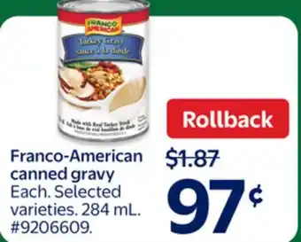Walmart Franco-American canned gravy offer