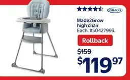 Walmart Graco Made2Grow High Chair offer