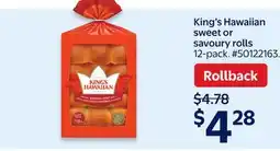 Walmart King's Hawaiian Sweet or Savoury Rolls offer