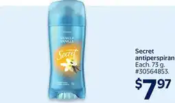 Walmart Secret antiperspirant offer