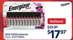 Walmart MAX AA36 Batteries offer