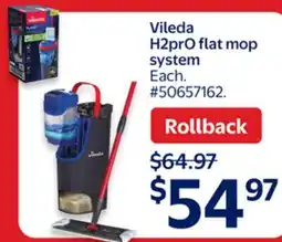 Walmart Vileda H2prO flat mop system offer