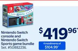 Walmart Nintendo Switch console and Nintendo Switch Sports game bundle offer