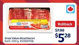 Walmart Great Value sliced bacon offer