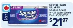 Walmart SpongeTowels UltraPRO Choose-A-Size 8 = 24 paper towels offer