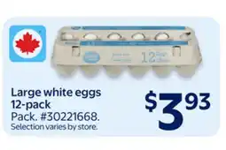 Walmart Large white eggs 12-pack offer