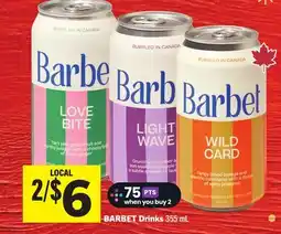 Foodland BARBET Drinks offer
