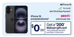 Walmart iPhone 16 Postpaid Phone‡ offer