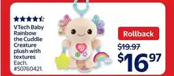 Walmart VTech Baby Rainbow the Cuddle Creature plush with textures offer