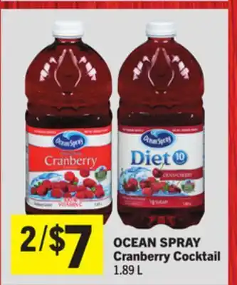 Foodland OCEAN SPRAY Cranberry Cocktail offer