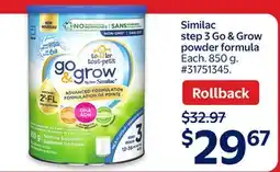 Walmart Similac step 3 Go & Grow powder formula offer