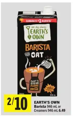Foodland EARTH'S OWN Barista 946 946 mL offer