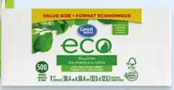 Walmart Great Value Eco napkins 500s offer