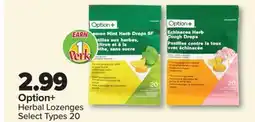 PharmaChoice Option+ Herbal Lozenges offer