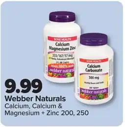 PharmaChoice Webber Naturals Calcium, Calcium & Magnesium + Zinc offer