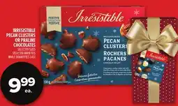Metro IRRESISTIBLE PECAN CLUSTERS OR PRALINE CHOCOLATES offer