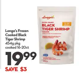 Longo's Frozen Cooked Black Tiger Shrimp offer