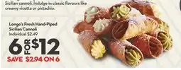 Longo's Fresh Hand-Piped Sicilian Cannoli offer