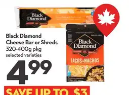 Longo's Black Diamond Cheese Bar or Shreds offer
