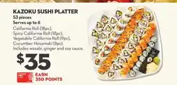 Longo's KAZOKU SUSHI PLATTER offer
