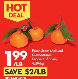 Longo's Fresh Stem and Leaf Clementines offer