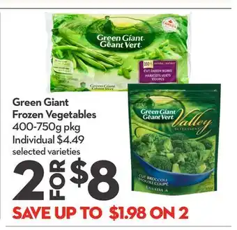 Longo's Green Giant Frozen Vegetables offer