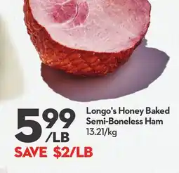 Longo's Honey Baked Semi-Boneless Ham offer