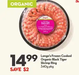 Longo's Longo's Frozen Cooked Organic Black Tiger Shrimp Ring offer