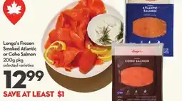Longo's Frozen Smoked Atlantic or Coho Salmon offer