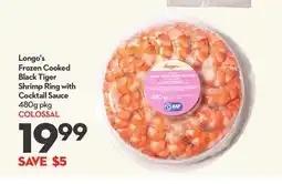 Longo's Longo's Frozen Cooked Black Tiger Shrimp Ring with Cocktail Sauce offer
