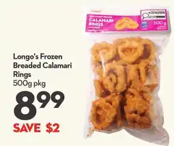 Longo's Frozen Breaded Calamari Rings offer