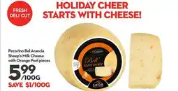 Longo's Pecorino Bel Arancia Sheep's Milk Cheese with Orange Peel pieces offer