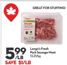 Longo's Fresh Pork Sausage Meat offer