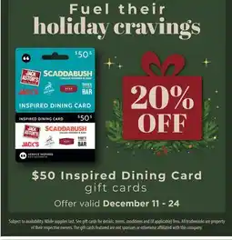 Longo's Inspired Dining Card gift cards offer