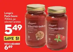 Longo's Pasta Sauce offer