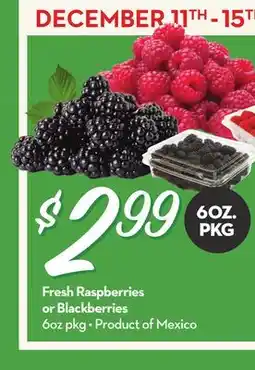 Longo's Fresh Raspberries or Blackberries offer