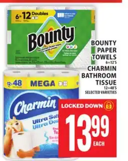 Food Basics BOUNTY PAPER TOWEL, CHARMIN BATHROOM TISSUE offer