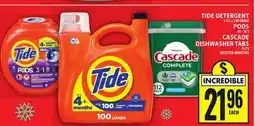 Food Basics TIDE DETERGENT, PODS, CASCADE DISHWASHER TABS offer