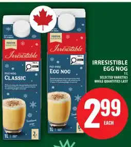 Food Basics IRRESISTIBLE EGG NOG offer