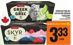 Food Basics IRRESISTIBLES SKYR OR GREEK YOGURT offer