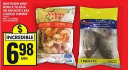Food Basics NORTHERN KING WHOLE TILAPIA OR ANCHOR'S BAY COOKED SHRIMP offer