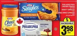 Food Basics PHILADELPHIA CREAM CHEESE OR KRAFT SINGLES OR CHEEZ WHIZ SPREAD offer