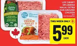 Food Basics LIFE SMART OR ZABIHA HALAL EXTRA LEAN GROUND CHICKEN offer