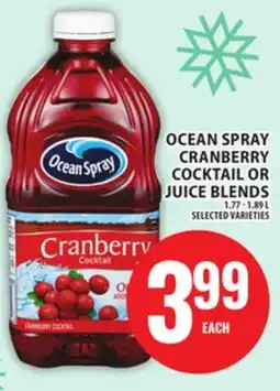 Food Basics OCEAN SPRAY CRANBERRY COCKTAIL OR JUICE BLENDS offer
