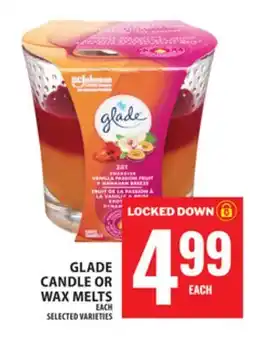Food Basics GLADE CANDLE OR WAX MELTS offer