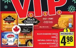 Food Basics BLACK DIAMOND CHEESE, SHREDS, NATURAL CHEESE SLICES, GALBANI MOZZARELLA offer
