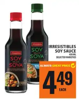 Food Basics IRRESISTIBLES SOY SAUCE offer