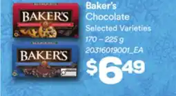 Loblaws BAKER'S CHOCOLATE, 170 – 225 g offer